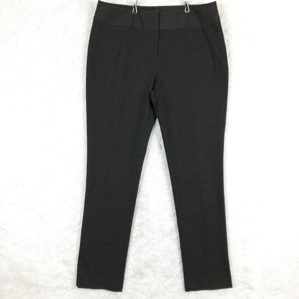 Vince Camuto Womens Pants Slim Leg Knit Stretch Gray Charcoal Mid Rise 8